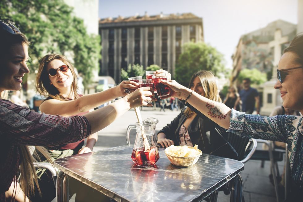 People drinking in Madrid