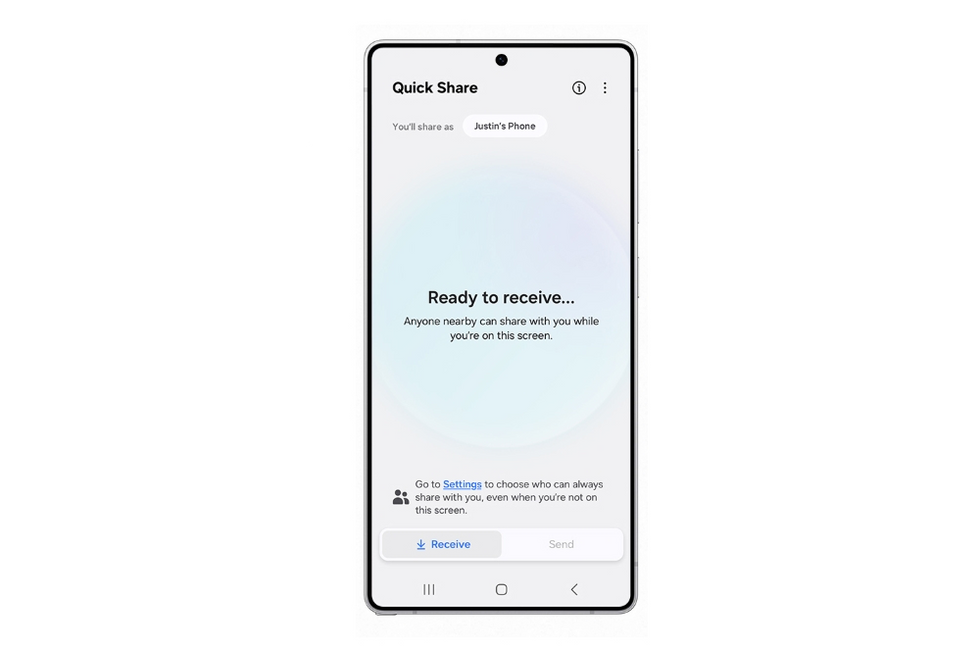 Quick Share menu shown in Samsung One UI 8 update