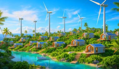 Illustration of Dachen Island transformed into China's first zero-carbon island powered by wind energy (AI-generated, unrealistic). Credit: Ideogram.