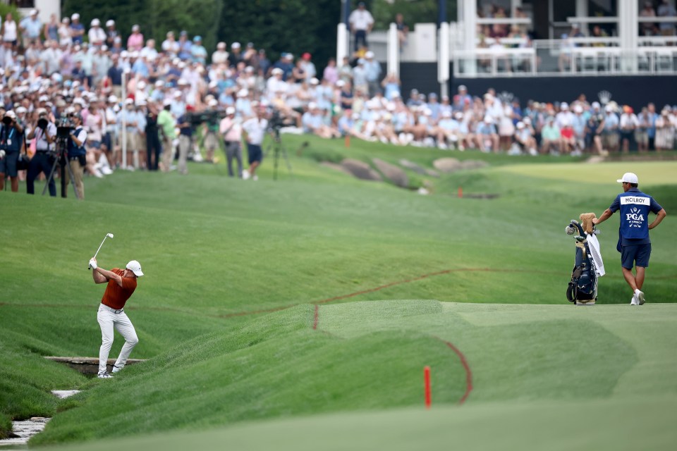 McIlroy was fortunate his second shot was playable on the 18th