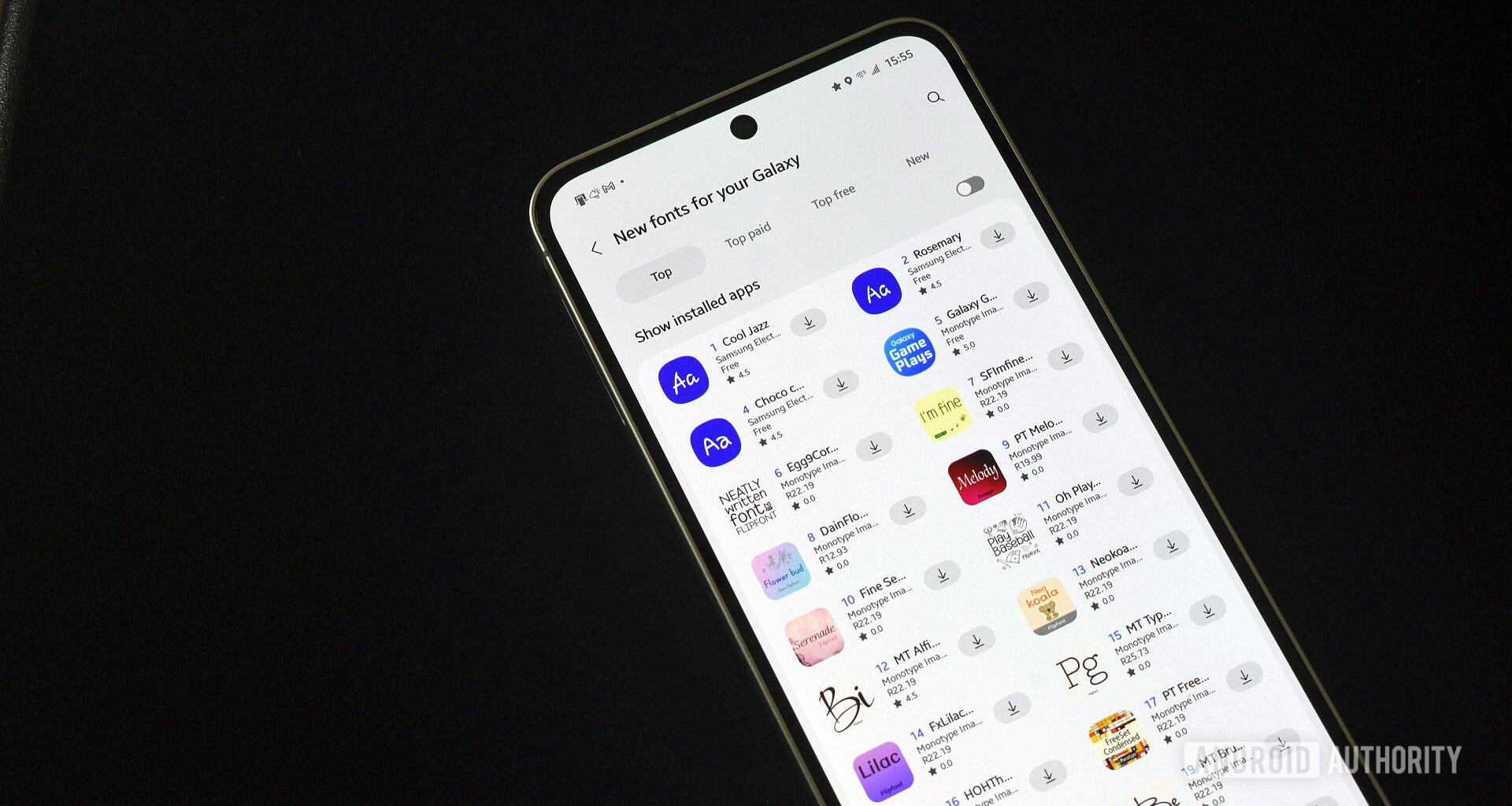 samsung one ui 7 font choices 2