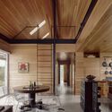 SHED/HOUSE / Side Angle Side - Interior Photography, Kitchen, Wood, Lighting, Beam, Chair, Glass