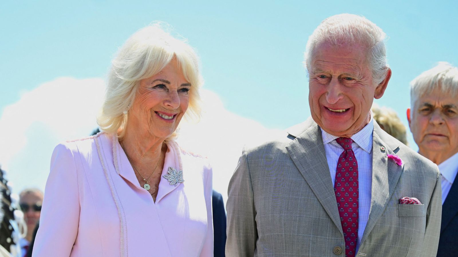 King Charles and Queen Camilla arrive at Ottawa Airport in Ontario, Canada, 26/05/2025. Pic: Reuters