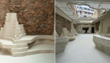 snarkitecture sculpts creamy contours into athens' burger spot