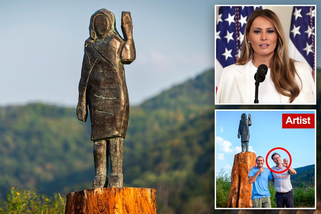 Melania Trump statue in Slovenia cut at ankles, stolen for third time
