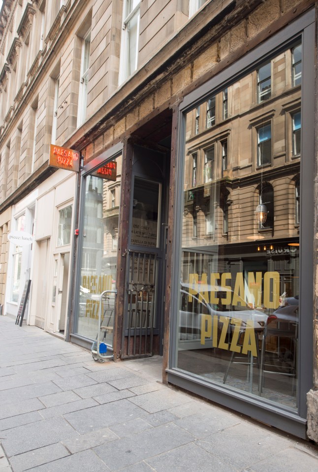 Paesano Pizza storefront in Glasgow.