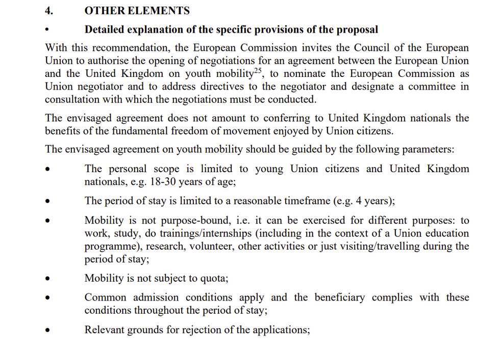 The European Commission's proposal is clear about not being subject to a quota