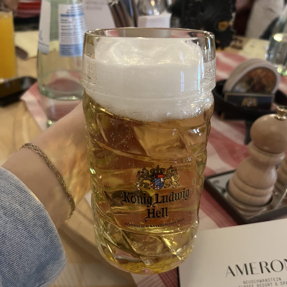 a glass of beer on a table