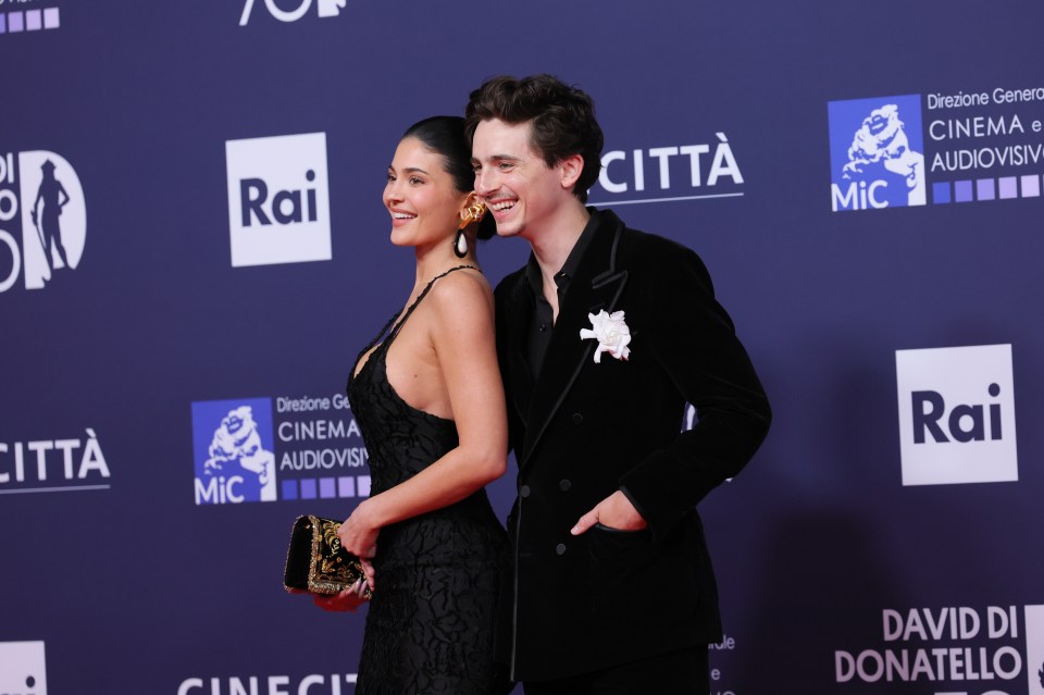 Timothee Chalamet and Kylie Jenner at the 70th David di Donatello Awards photocall.