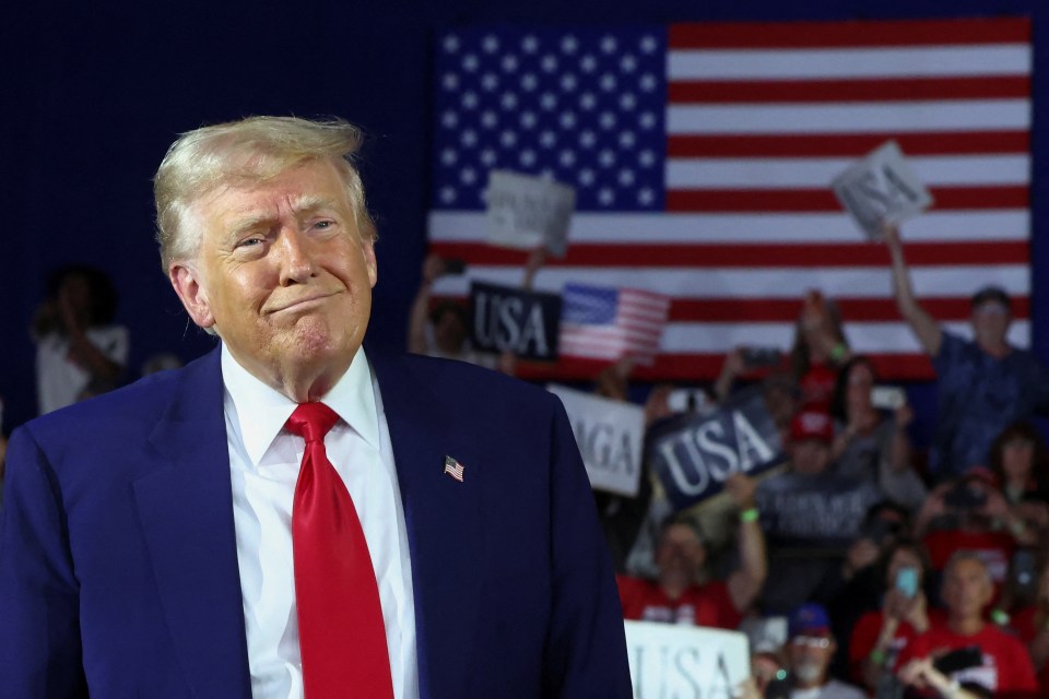 President Donald Trump at a rally.