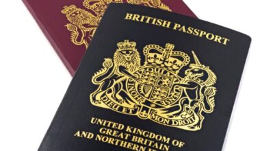 New post-Brexit UK passport alongside old burgundy EU-branded UK passport