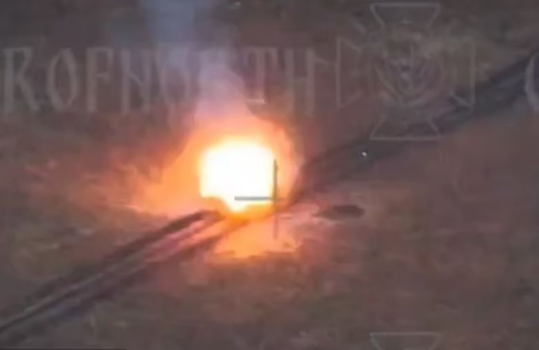 Explosion during reported Ukrainian offensive in Russia's Kursk region.