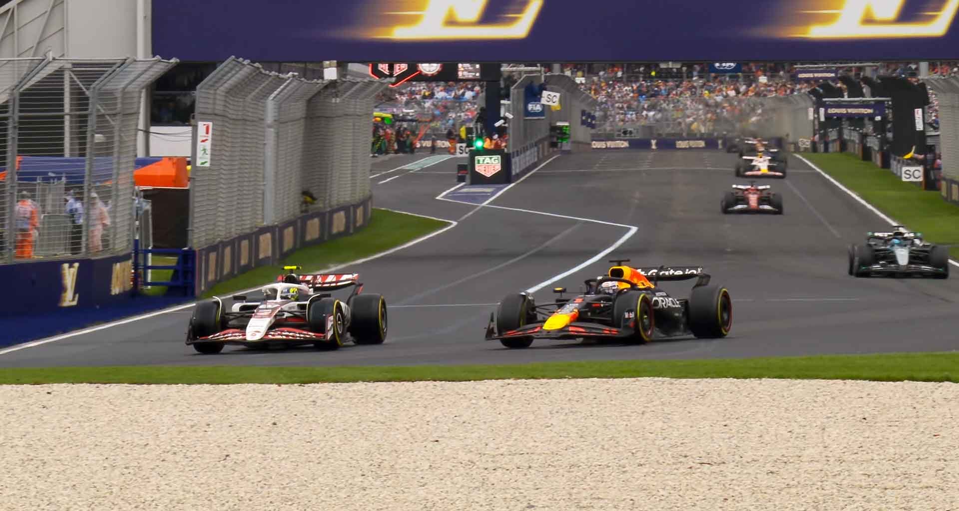 Esteban Ocon pitted during a Safety Car period and emerged ahead of Max Verstappen