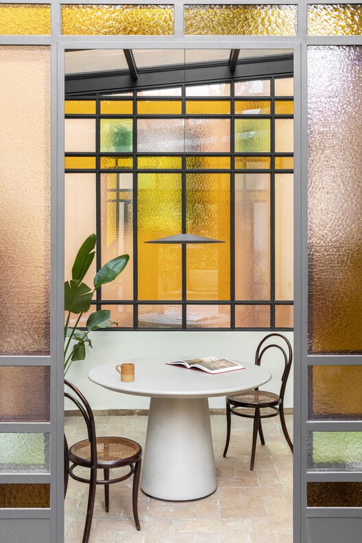 Villino Liberty Trastevere / STUDIOTAMAT - Interior Photography, Glass, Door, Chair