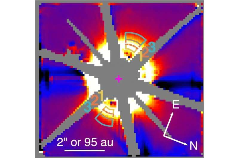 Water ice detected in a debris disk around young nearby star
