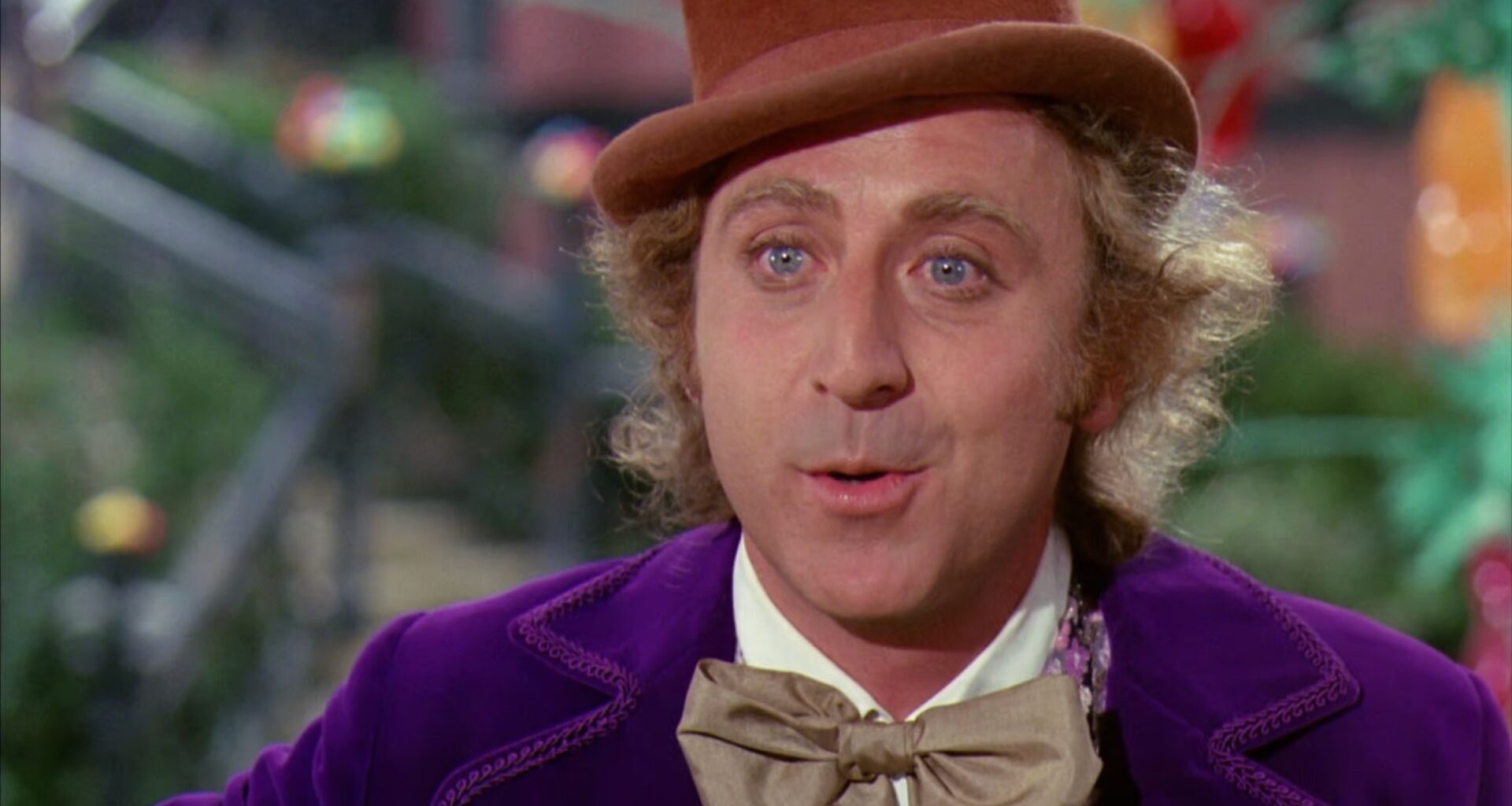 Gene Wilder as the titular character in Willy Wonka and the Chocolate Factory