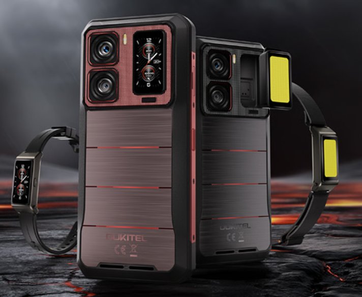Oukitel WP300 is a rugged phone that houses modular smartwatch, earbud and flashlight accessories (crowdfunding]