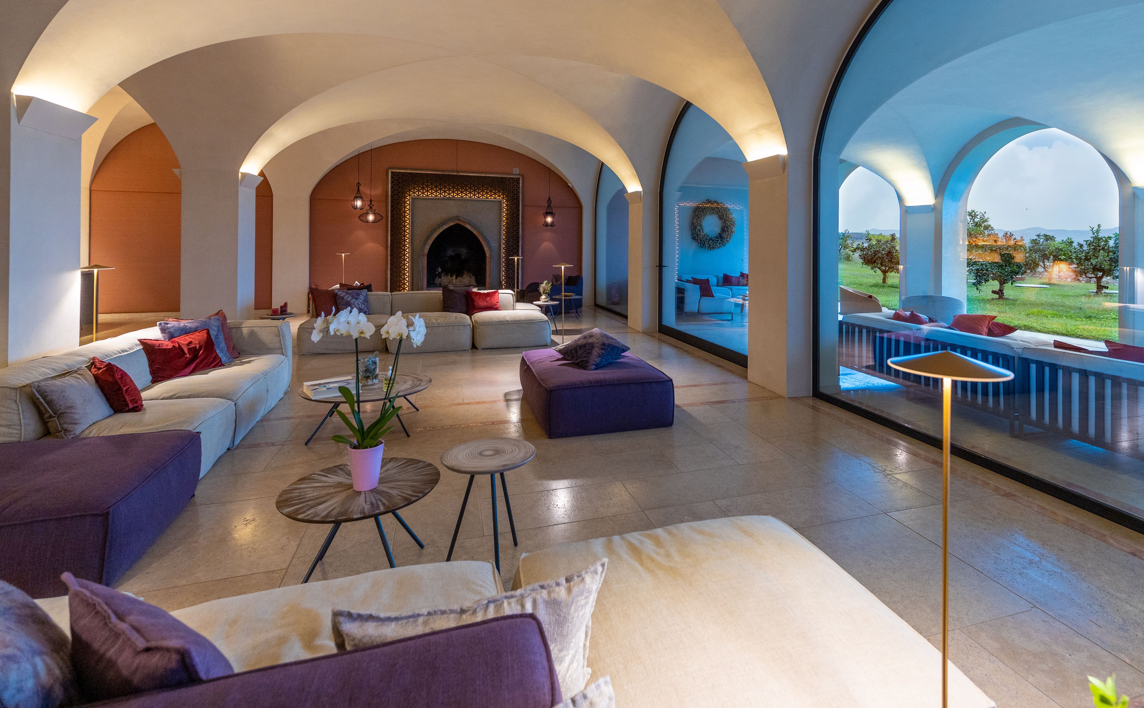 Lounge area at Euphoria Retreat in Sparta.