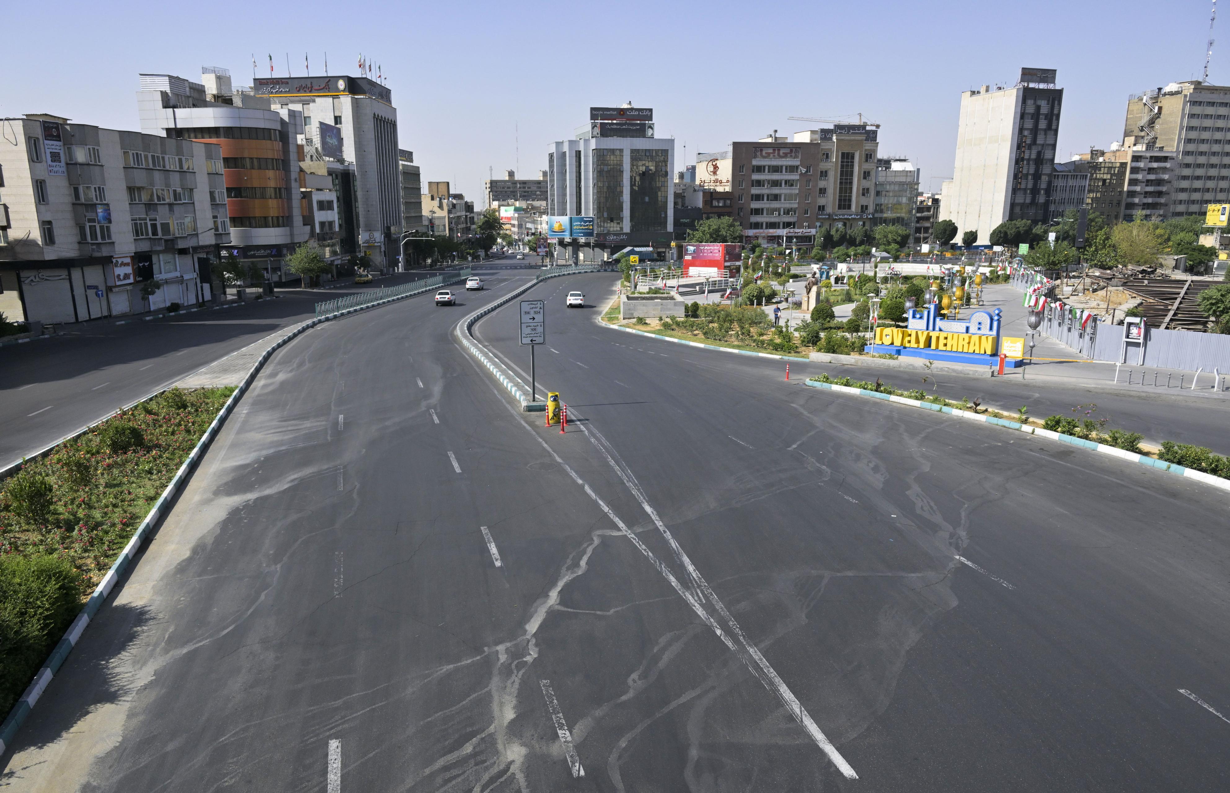 Deserted Tehran street.