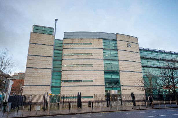Laganside Courts in Belfast seen from other side of main road 