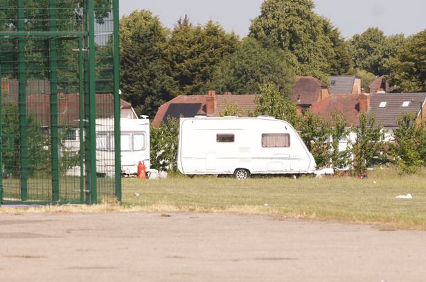 Travellers move onto the grounds off Moat Lane in Yardley