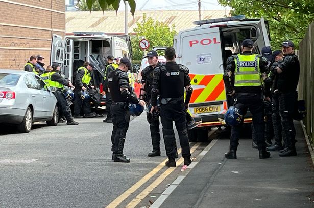 Police close to the scene on Lower Broughton Road