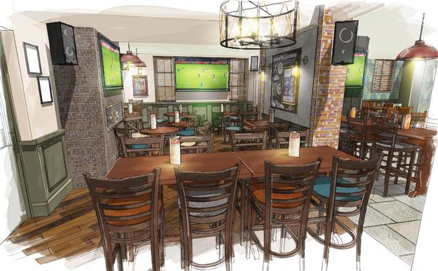 Artist sketch shows what the bar area of The Huntsman Taverners pub in Downend will look like after its refurb