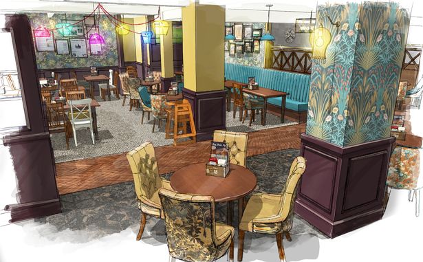 Artist sketch shows what the family lounge area of The Huntsman Taverners pub in Downend will look like after its refurb