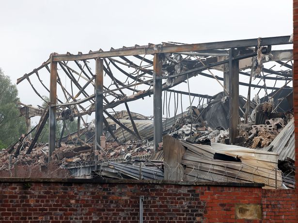 The site was ravaged by the flames 
