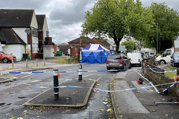 Police at the scene on Well Lane