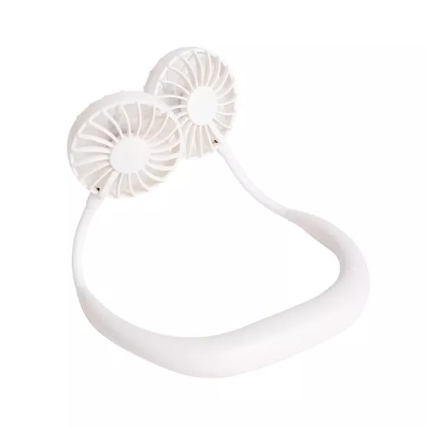 A white neck fan 