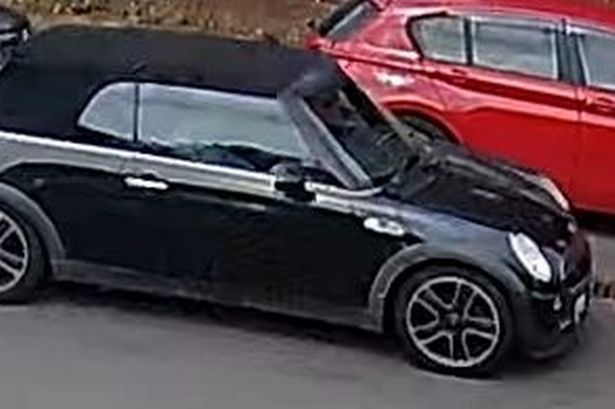 The black Mini Cooper believed to have been stolen from a property the previous day.