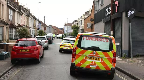 Police at Lansdown Road in Easton.
