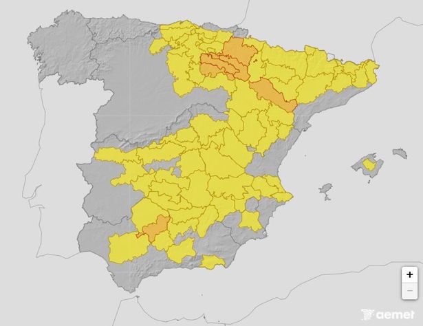 AEMET weather warning map