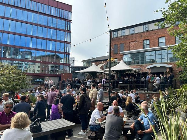 The beer garden at Rain Bar is extremely popular during the sunnier months
