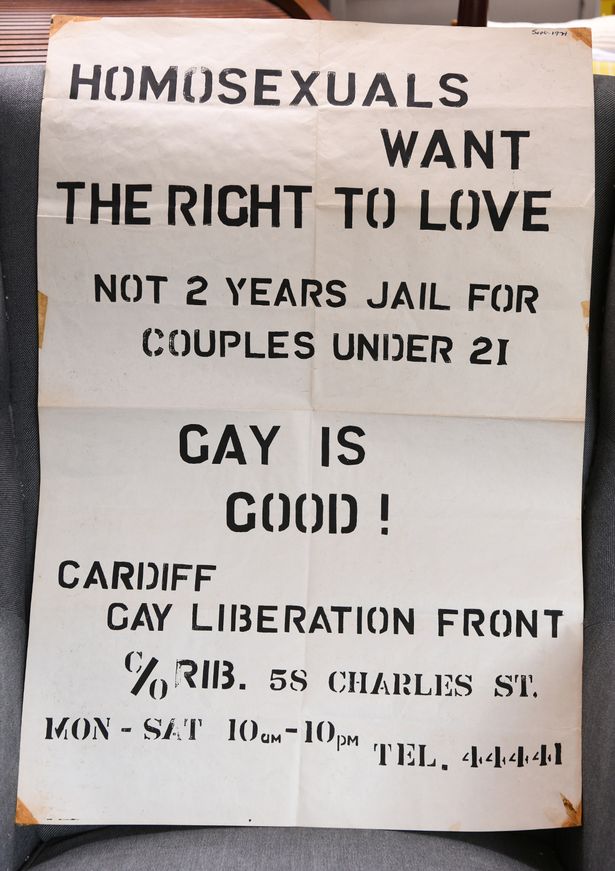 The banner reads: 'Homosexuals want the right to love. Not two years in jail.'