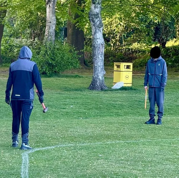 Armed teenagers face off against each other following a mass gathering at Maghull Cricket Club