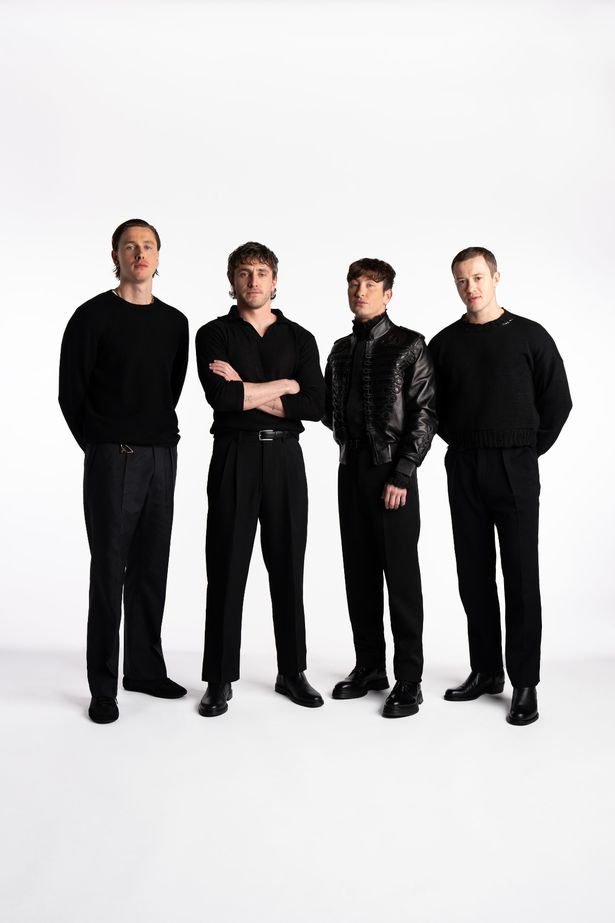 Harris Dickinson as John Lennon, Paul Mescal as Paul McCartney, Barry Keoghan as Ringo Starr, and Joseph Quinn as George Harrison