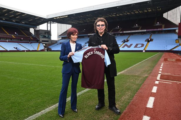 Sharon Osbourne and Tony Iommi at Villa Park