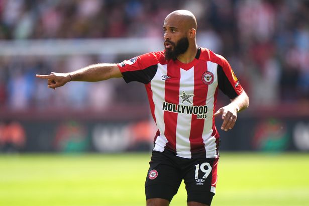 Bryan Mbeumo playing for Brentford