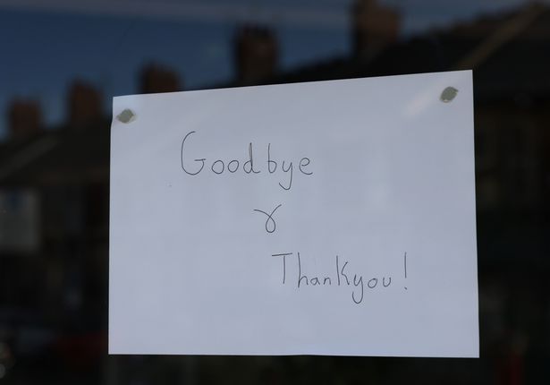 A sign in the door of Tadka, formerly Thali Tray, on Goldspink Lane in Sandyford