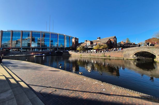 The Birmingham canal network in the city centre