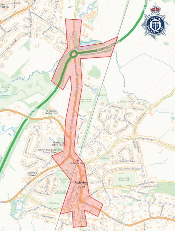 A map showing the area covered by the dispersal order