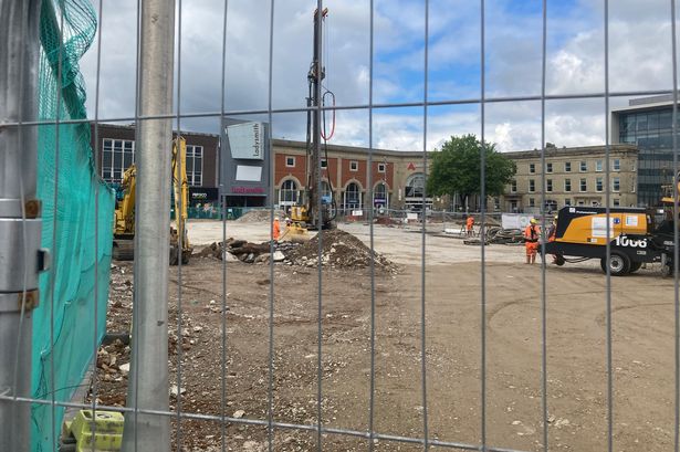 Construction site on Market Square, in the heart of Ashton town centre 