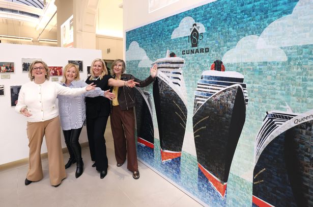 Maria Hewitt, Irene Ashworth, Julie Madden and Carol Kenny at Cunard's Sea of Glamour Exhibition