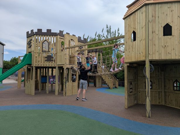 Children enjoying the new play area