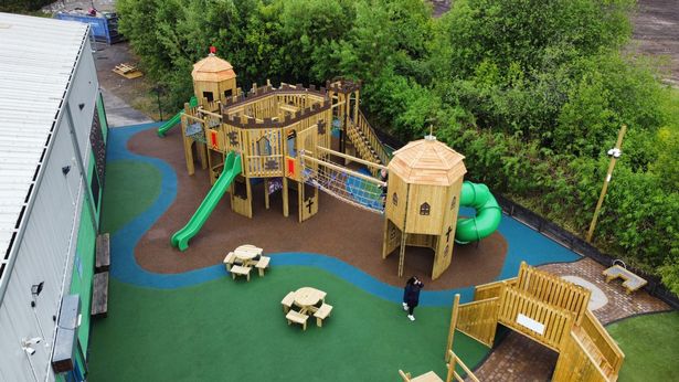The outdoor play area from above