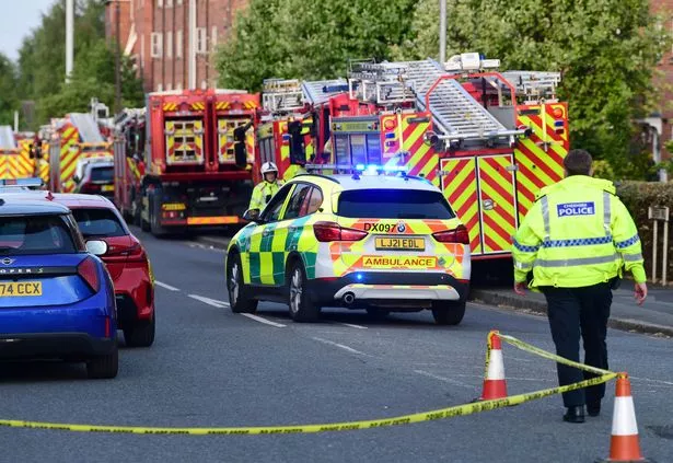 The Emergency Services at the scene on Marsh House Lane