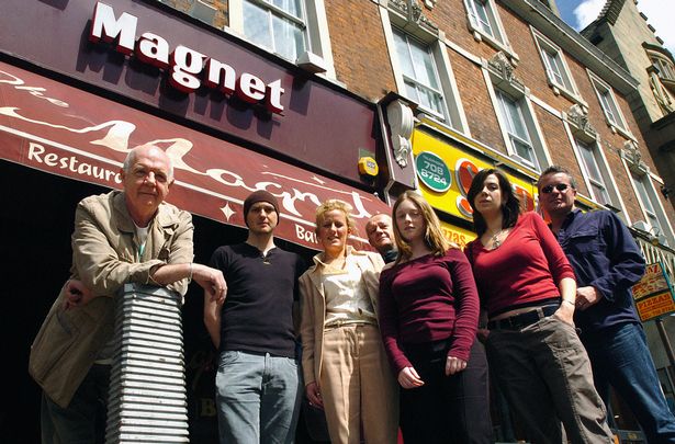 Geoff Davies of Probe Records, photocall with bands on the Probe Plus Label, pictured outside the Magnet pub and restaurant in Hardman Street, Liverpool, Friday 29th April 2005.