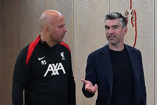 Liverpool head coach Arne Slot and sporting director Richard Hughes.